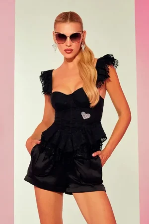 Sale Le Cruel Barkin Negro Top/corpiño