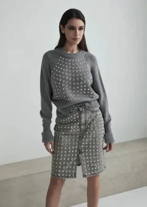 Fashion Odi Et Amo Borchie Falda Denim