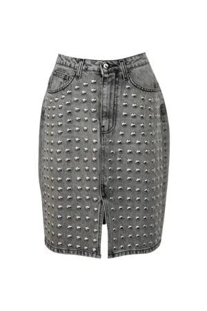 Fashion Odi Et Amo Borchie Falda Denim