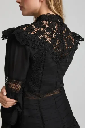 Best Fetiche Suances Flor De Invierno Negro Vestido