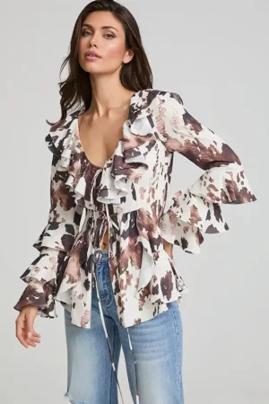Fashion Fetiche Suances Gypsy Cow Print Blusa