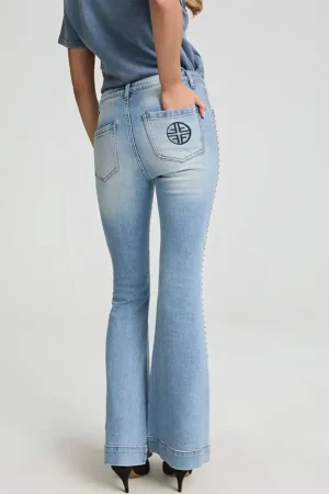 New Fetiche Suances Tachas Jeans Pantalón