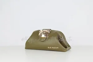 Hot Rue Madam The Pouch Clutch Caqui Bolso